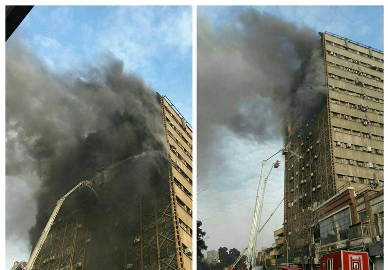 آتش سوزی مهیب در ساختمان پلاسکو تهران