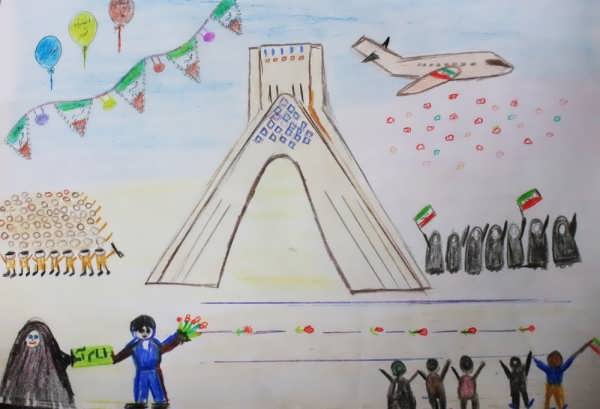 نقاشی دهه فجر برای کودکان 