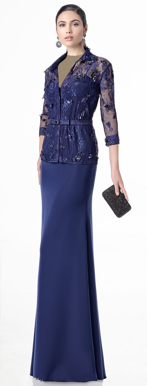 مدل لباس مجلسی پوشیده بلند و شیک رنگ آبی تیره