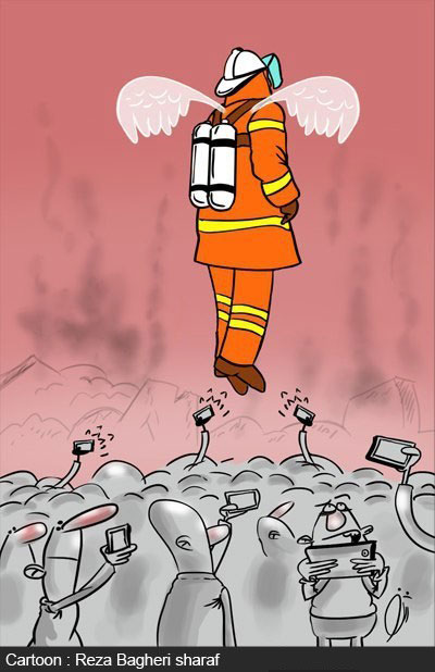  کاریکاتور آتش نشانان قهرمان