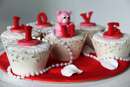تزیینات کاپ کیک های مخصوص روز ولنتاین