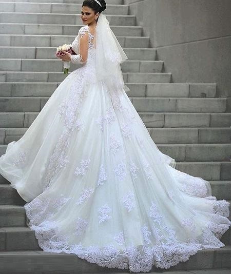 زیباترین مدل های لباس عروس آستین دار