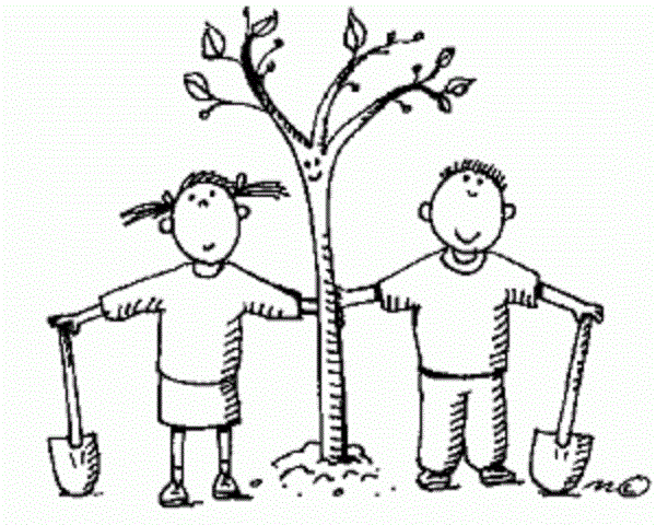 نقاشی های کودکانه با موضوع درختکاری مناسب رنگ آمیزی