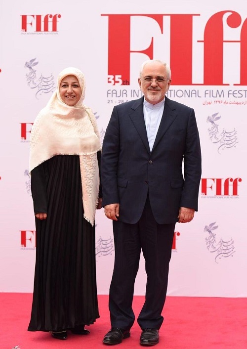 دکتر ظریف و همسرش در اختتامیه جشنواره جهانی فجر 96