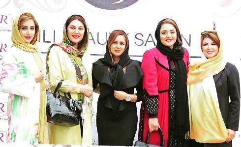 تیپ و ظاهر بازیگران زن در افتتاح یک سالن زیبایی
