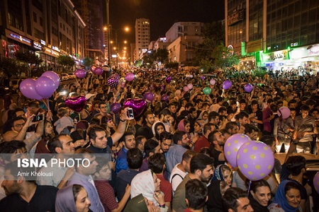جشن طرفداران روحانی در تهران