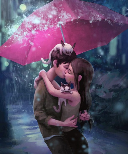 عکس عاشقانه بارانی برای پروفایل 