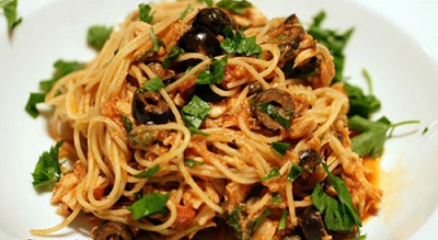  اسپاگتی با سس تن ماهی