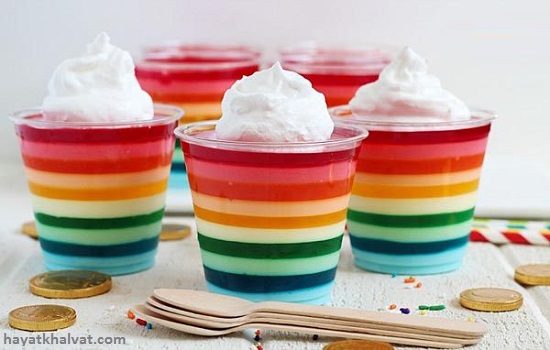 ژله بستنی چند رنگ و طبقه ای+عکس