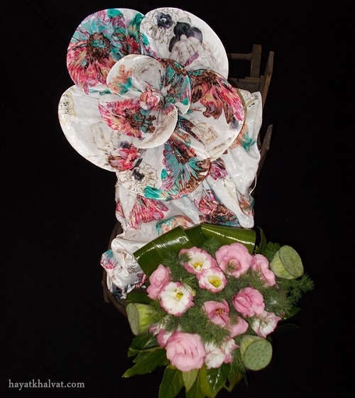 تزیین چادر عروس به شکل گل رز 