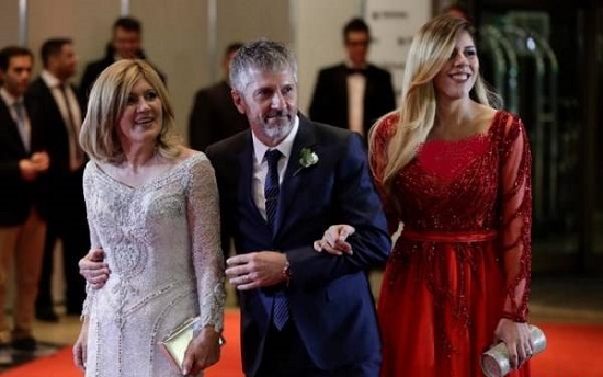 پدر و مادر و خواهر لیونل مسی در مراسم ازدواج او