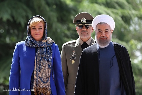 دیدار کالیندا کیتاروویچ با دکتر روحانی در تهران در سفر کالیندا کیتاروویچ به ایران