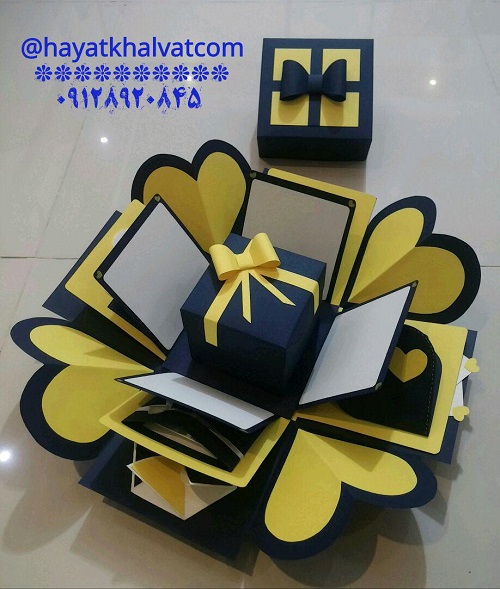 طرح داخل جعبه سورپرایز سه لایه با جای 8 کارت و 4 عکس ، هدیه عاشقانه و زیبا طرح داخل جعبه سورپرایز سه لایه با جای 8 کارت و 4 عکس ، هدیه عاشقانه و زیبا