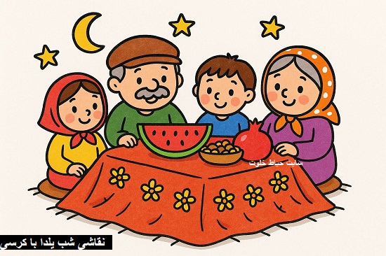 نقاشی شب یلدا دخترانه آسان نقاشی شب یلدا دخترانه آسان